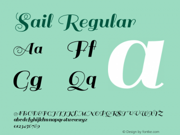 Sail Regular Version 1.002 Font Sample