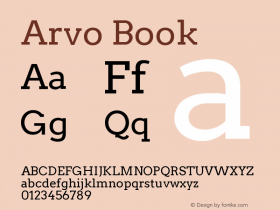 Arvo Book Version 1.004 2010 beta rele Font Sample