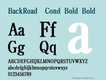 BackRoad  Cond Bold Bold Unknown Font Sample