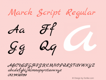 Marck Script Regular Version 1.002 Font Sample