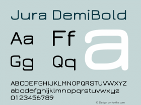 Jura DemiBold Version 2.5.1 Font Sample