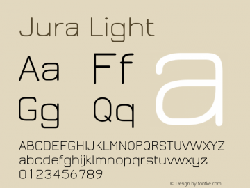 Jura Light Version 2.5.1 Font Sample