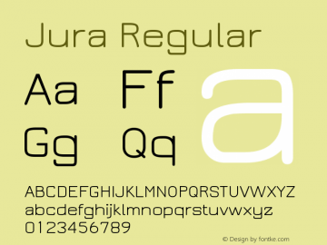 Jura Regular Version 2.5.1 Font Sample