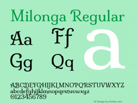 Milonga Regular Version 1.000; ttfautohint (图片样张