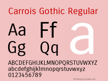 Carrois Gothic Regular Version 1.001 Font Sample