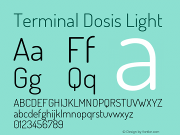 Terminal Dosis Light Version 1.007 Font Sample
