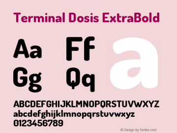 Terminal Dosis ExtraBold Version 1.006 Font Sample