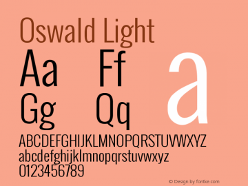 Oswald Light Version ; ttfautohint (v0.92 Font Sample