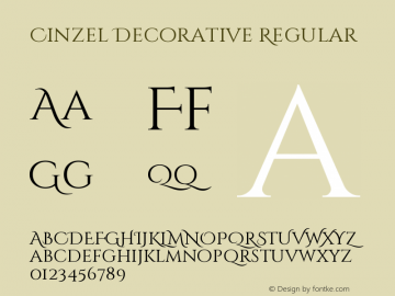 Cinzel Decorative Regular Version 1.001;PS 001.001;hot Font Sample