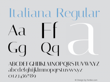 Italiana Regular Version 001.001图片样张