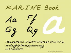 KARINE Book Version 2009 2.0 Font Sample