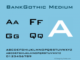 BankGothic Medium mfgpctt-v1.52 Monday, January 25, 1993 2:11:37 pm (EST) Font Sample