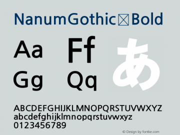 NanumGothic Bold Version 2.030;PS 1;hotconv 1 Font Sample
