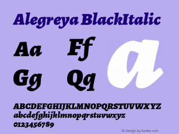 Alegreya BlackItalic Version 1.003图片样张