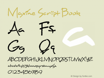 Maxine Script Book Version 1.0 Font Sample