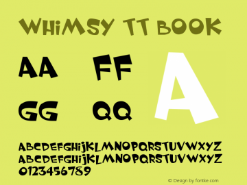 Whimsy TT Book Version 1.0 Font Sample