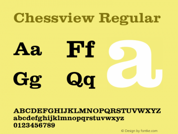 Chessview Regular Converted from E:\TTFONTS\chessvie.TF1 by ALLTYPE图片样张