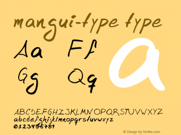 mangui-type type Version 1.00 October 4, 2012图片样张