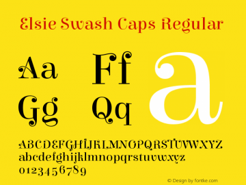 Elsie Swash Caps Regular Version 1.001 Font Sample