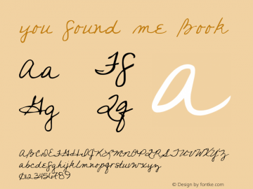 you found me Book Version 1.000 2011 initial r Font Sample