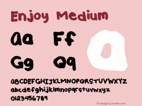 Enjoy Medium Version 001.000 Font Sample