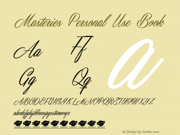 Masterics Personal Use Book Version 1.000 Font Sample