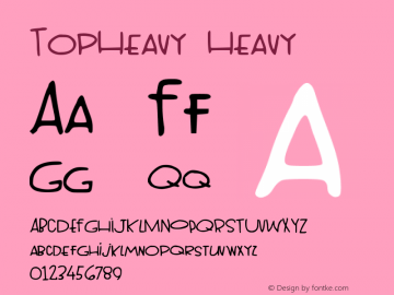 TopHeavy Heavy Version 001.000 Font Sample