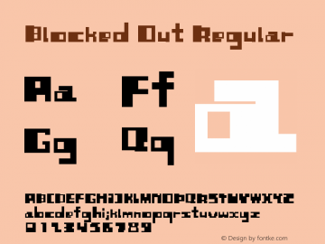 Blocked Out Regular Version 1.00 2012 Font Sample