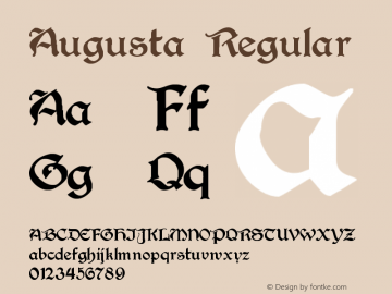 Augusta Regular Version 2.23 Font Sample