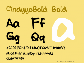 CindyyoBold Bold Version 001.000 Font Sample