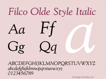 Filco Olde Style Italic 1.0.1 Font Sample