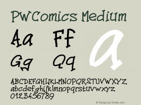 PWComics Medium Version 001.000 Font Sample