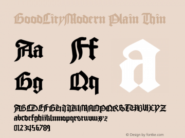 GoodCityModern Plain Thin Version Altsys Metamorphosis Font Sample