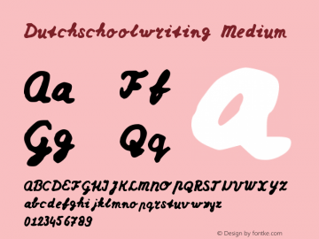 Dutchschoolwriting Medium Version 001.000 Font Sample