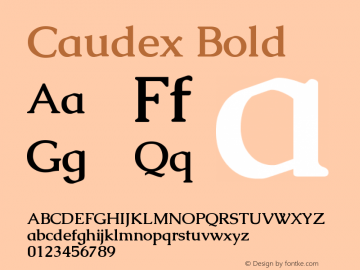 Caudex Bold Version 1.01 Font Sample