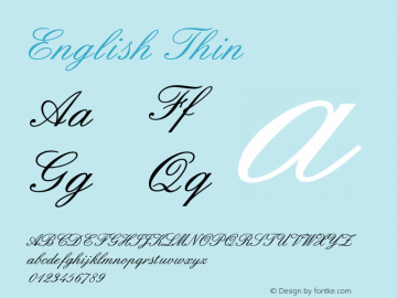 English Thin Version Converted from D:FON Font Sample