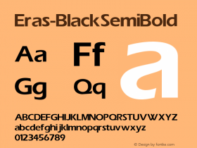 Eras-Black SemiBold 001.000 Font Sample