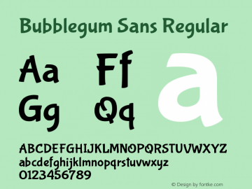 Bubblegum Sans Regular Version 1.001 Font Sample