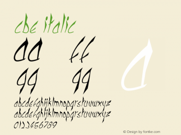cbe Italic Version 001.003 Font Sample