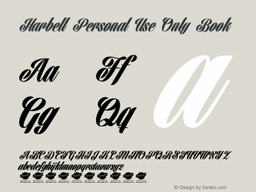 Harbell Personal Use Only Book Version 1.000 Font Sample