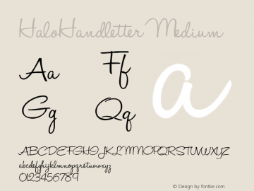 HaloHandletter Medium Version 001.000图片样张