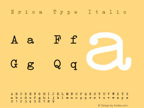 Erica Type Italic Version 1.000 2010 initial r Font Sample