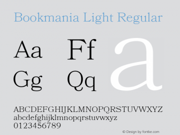 Bookmania Light Regular Version 1.001图片样张