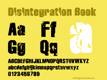 Disintegration Book Version Macromedia Fontograp Font Sample