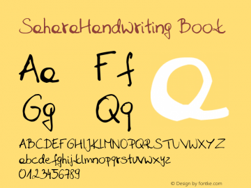 SaharaHandwriting Book Version 1.00 March 19, 2008, Font Sample