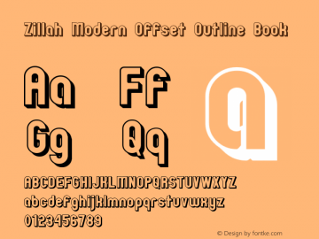 Zillah Modern Offset Outline Book Version 0.9 Font Sample