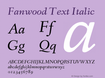Fanwood Text Italic Version 1.101图片样张