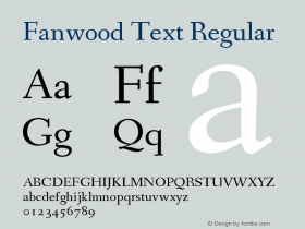 Fanwood Text Regular Version 1.1001 Font Sample