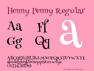 Henny Penny Regular Version 1.001 Font Sample