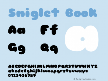 Sniglet Book Version 1.000 Font Sample